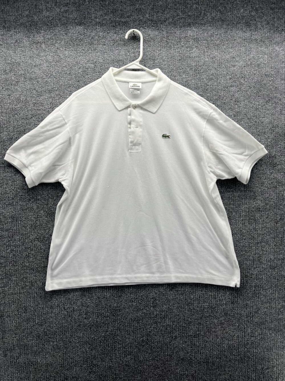 Lacoste Polo Shirt Men 2XL White Solid Cotton Logo Casual Summer Short Sleeve 7